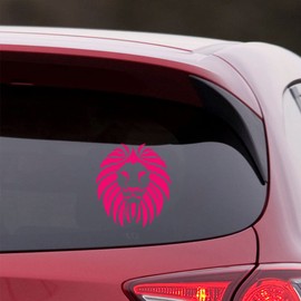 NBFU Animal Lion Head Tribal Wildlife (Pink) (Set Of 2) Premium Waterproof Vinyl Decal Stickers For Laptop Phone Accessory Helmet Car Window Bumper Mug Tuber Cup Door Wall Decoration