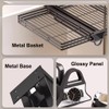 FKKPRVAX Pull Out Closet Rod with Basket, Closet Clothes Hanger