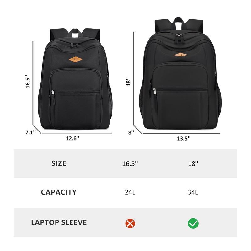 abshoo Classical Basic Womens Travel Backpack For College Men Water