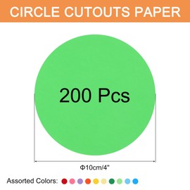 QUARKZMAN Pack of 200 Paper Circle Cutouts, 4 Inch Round Cutouts, 70gsm Circle Cardboard for DIY Crafts, Classroom Bulletin Board Decoration
