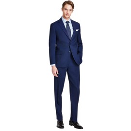 Nautica Mens Modern fit 2 Piece Suit 48 L / 43 Waist Blue Navy Birdseye Stretch