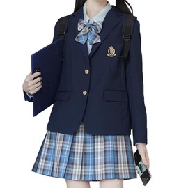 SYEOJE Blazer, School Blazer, Formal Suit, Girls, JK Uniform, Jacket, Girls, High School, Students, Outerwear, Embroidery, High School Uniform, School Formal Suit, High School Style, Graduation