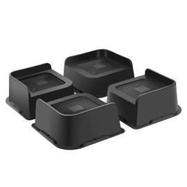 Sunifier Bed Risers 2 inch Heavy Duty 4 Pack, L Shape Furniture Risers 2 inch Support 5000LBs, Oversized Lifts Risers for Dorm Beds Frame, Sofa, Desk, Couch, Chairs Legs (Black 4-Pack,2 inch)