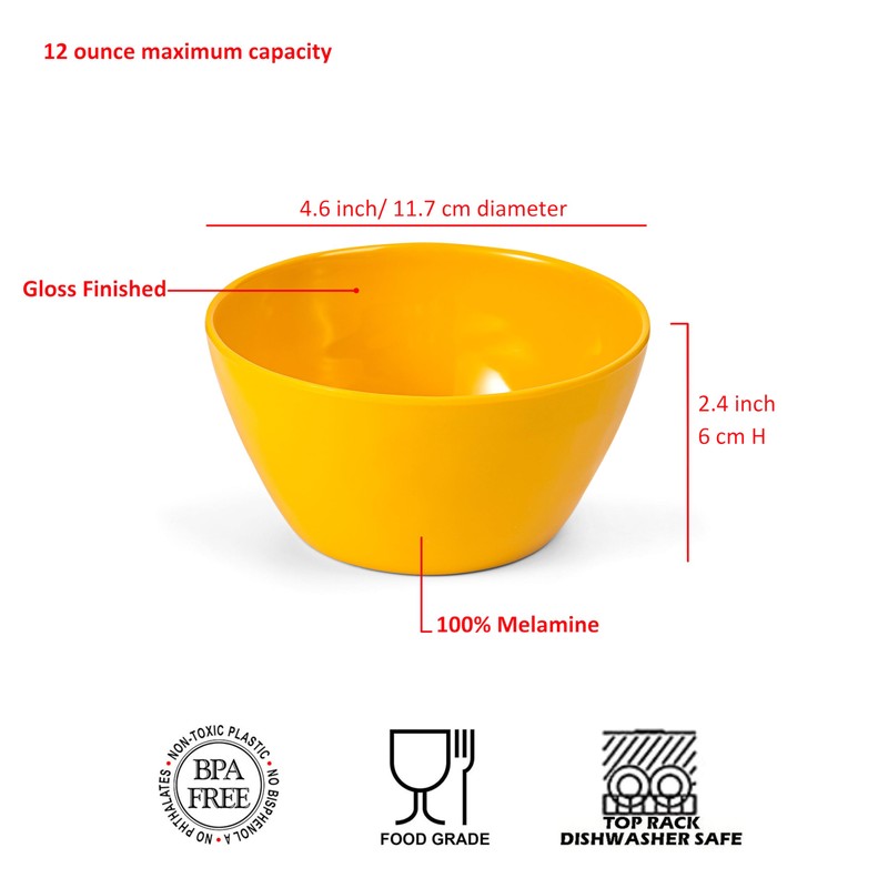 ZAINCA Melamine Small Bowls - 12 Oz Mini Bowl Set