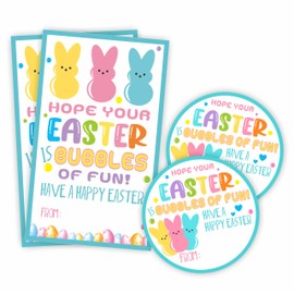 Happy Easter Sticker Kit - Hope Your Easter is Bubble of Fun! 20 Round Sealing Label & 20 Gift Tags - Colorful Gift Wrapping Sticker Set for Kids, Adults, Party Favor & Decorations - A02
