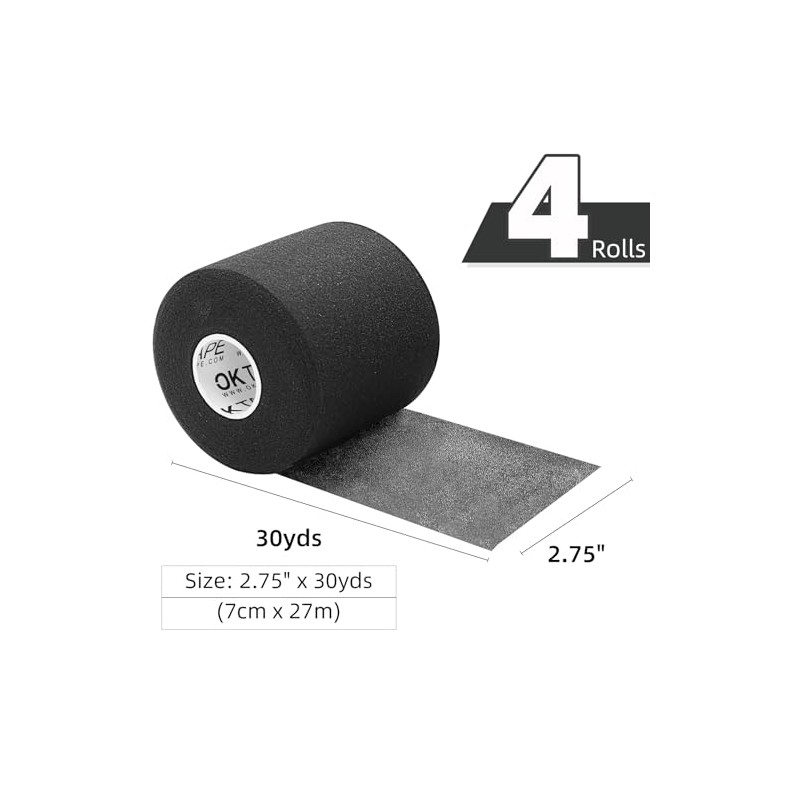 OK TAPE Pre Wrap Tape (4-Rolls) - Athletic Foam Underwrap
