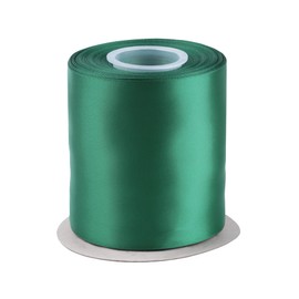Cinta de satén de doble cara de 4 pulgadas x 25 yardas, cinta de poliéster verde bosque para envolver regalos, decoración de bodas, arreglos florales y manualidades