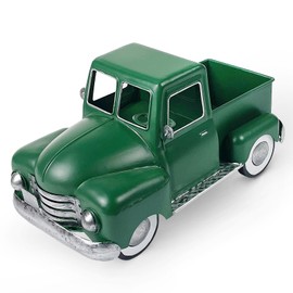 FGYPYLFF Farmhouse Green Truck Decor, Metal Pickup Truck Planter, Truck Decor, Vintage Truck Decor Desktop Storage Decor Model for Home Indoor and Outdoor Table Center Decor