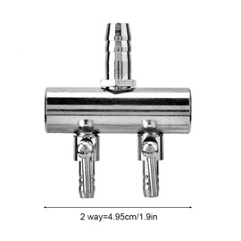 Tnfeeon Aquarium Air Pump Control Valve, Stainless Steel Aquarium Air Pump Valve, 8 mm, Turn to 4 mm Splitter Control Valve (2-Way)