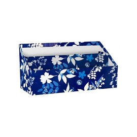 Clairefontaine - 83508C – Ein Briefhalter aus Karton 25 x 10 x 14 cm – Home Office – Blumendekor/Cyanotype – Aufbewahrung Büro – Organizer – Kollektion Cyanotype
