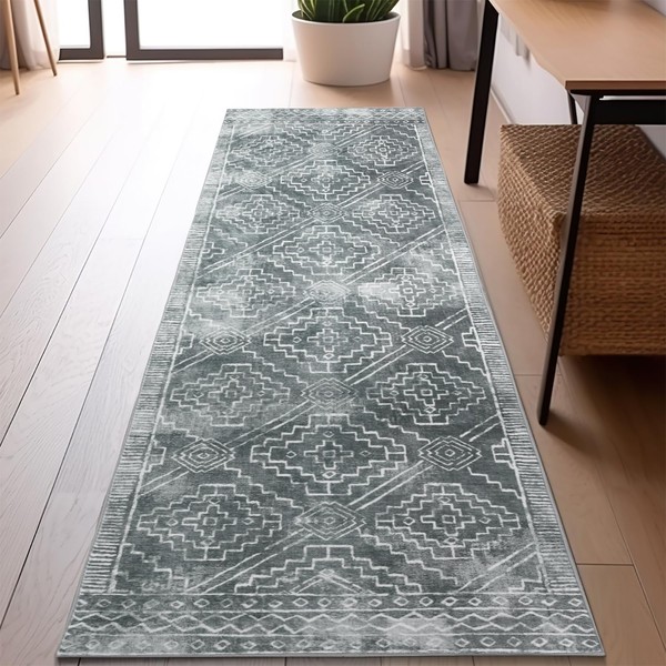 jinchan Moroccan Runner Rug 2x7 - Kitchen Machine Washable Runner
