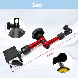 Dial Indicator with Magnetic Holder 0~0.8 mm Magnetic Measuring Tripod with Dial Gauge Metal Flexible Strong Magnetic Base Holder + Lever Dial Indicator Shockproof