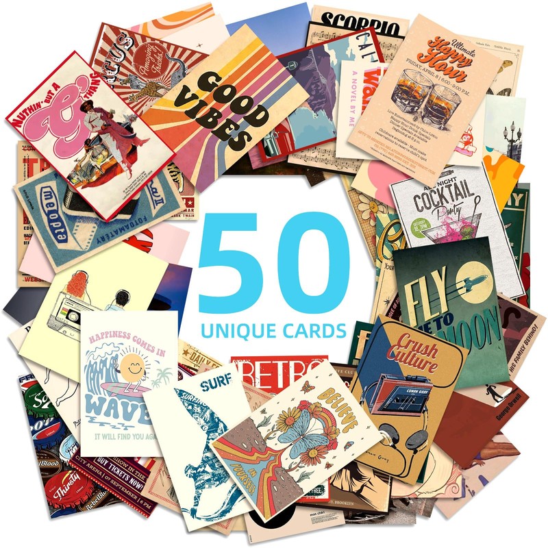EDEN E1053 Stylish Cute Postcards, Set of 50 Types, 5.9