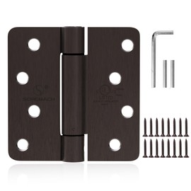 3 Pieces Self Closing Door Hinge 4 inch Oil Rubbed Bronze Auto Close Hinges Adjustable 4 x 4 Inch Spring Hinges Door Closer Hinge 1/4" Radius Corner Commercial Auto Self-Closing Hinge