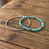 Sunongxin Hematite Bracelet, Stainless Steel Box Chain & Turquoise Beaded