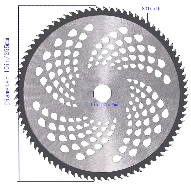 FJCSWJ 2 Pack 10" x80T Carbide Tip Brush Cutter Blades