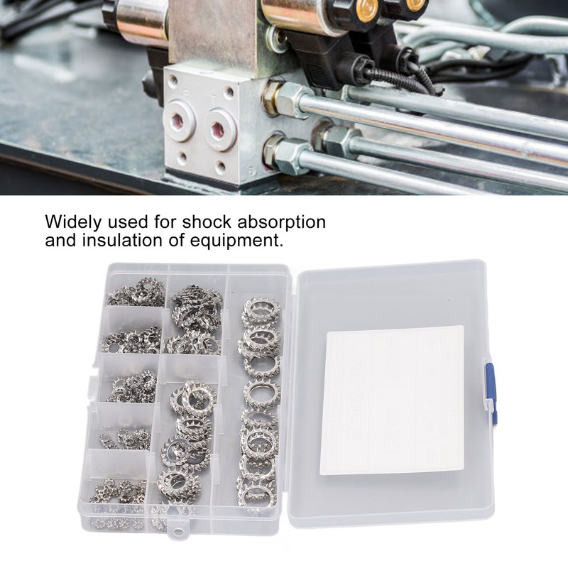 300Pcs External Tooth Star Lock Washer Stainless Steel Starlock Washer