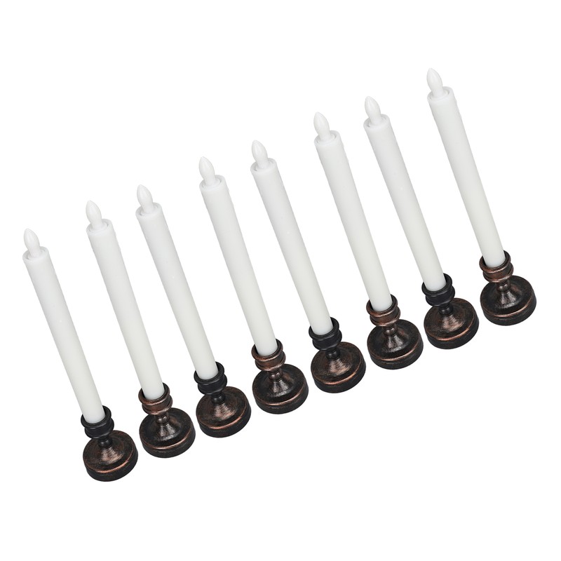 8PCS LED Taper Candle Flameless Window Candle Remote Control Warm