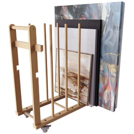 UNZERO Art Storage Rack, Art Canvas Storage, Art Drying Rack, Canvas Boards Rack Art Storage with Handle & Caster Wheels for Drawing Board, Panel, Paper Pad for Art Studios, Artworks, Gallery