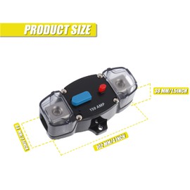 EPLZON 150A 12-48 Volt DC Self Recovery Circuit Breaker with Manual Reset Button for Automotive Rv Marine Boat (150Amp)