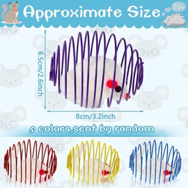 Cat Spring Balls, 3 Pcs Stretchable Cat Springs Toys Interactive Cat Toys Rolling Cat Balls Colorful Playful Coils Spring Action Toy Caged Rats for Kitten Cat Pet Supplies Indoor Play, Random Color