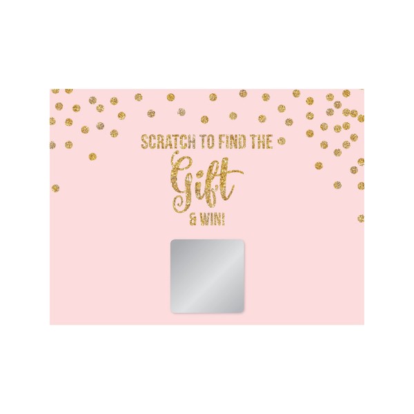 Andaz Press Blush Pink Gold Glitter Girl's 1st Birthday Party Collection, Games, Activities, Decorations, Scratch Off Winner Game Cards, 30-Pack