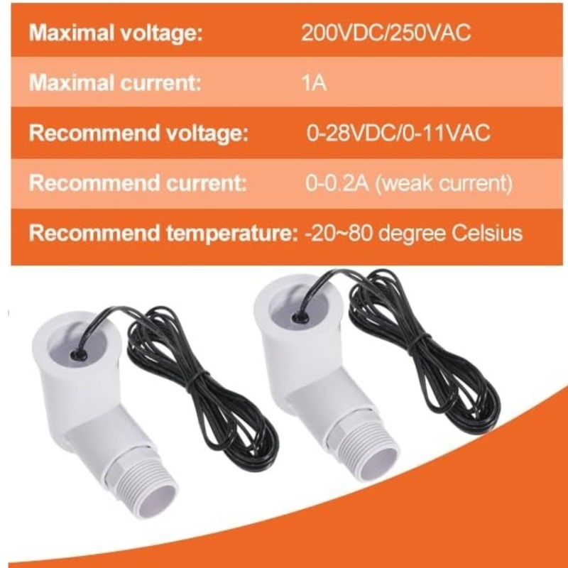SS2 Float Switch L-Shape with 3/4 Inch Adaptor and 6Ft