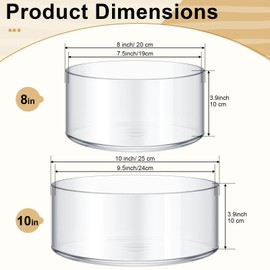 Teenyyou 2 Pcs Large Glass Trifle Bowls Glass Salad Bowls 170oz 100oz Clear Round Serving Containers for Salad Fruit Cakes Large Mixing Dishes for Dessert Food Ice Cream Party Displays