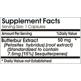 Butterbur Standardized Extract 50mg // 90 Capsules // Pure // by PureControl Supplements