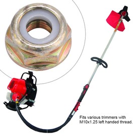 M10 x 1.25 nut, universal M10 x 1.25 leaf nut with left-hand thread. Replaces accessories for the trimming mower