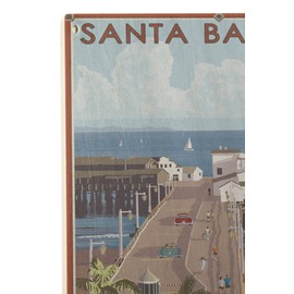 Lantern Press Santa Barbara, California - Stern's Wharf (10x15 Wood Wall Sign, Wall Decor Ready to Hang)