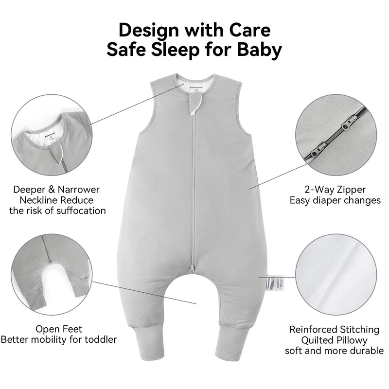 BubblePanda Rayon Made from Bamboo Toddler Sleep Sack with Feet