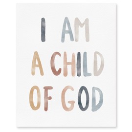 ETVISO Inspirational Christian Wall Decor, Boho Nursery Decor, I am a Child of God Scripture Bible Verse Canvas Wall Art Prints, Christian Gift for Baby Kids Girl Boy 8x10 (Unframed)