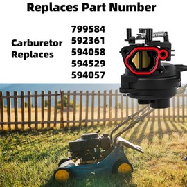 799584 Carburetor Turn Up Kit for Briggs and Stratton 592361 594058 594529 594057, Troy Bilt 09P702 550EX TB200 725EXI LC121P 103M02 625EX 675EX 163cc Lawn Mower Carb Parts