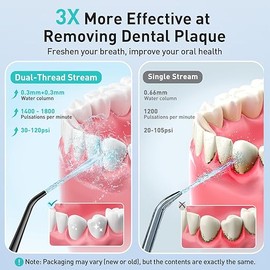 COSLUS Water Dental Flosser Teeth Pick: Portable Cordless Oral Irrigator 300ML Rechargeable Travel Irrigation Cleaner IPX7 Waterproof Electric Flossing Machine for Teeth Cleaning C20(F5020E)