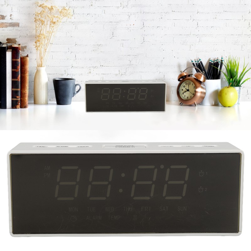 Digital Mirror Alarm Clock Multifunctional LED Mirror Electronic Clocks for