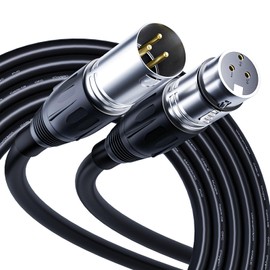 VKheroKV 3-pin Balanced XLR Microphone Cable Male to Female, OFC Wire，Balanced XLR Cable Suitable for Speaker Systems, Radio Station and More XLR-BLFM-S (25Feet, 2Pack)