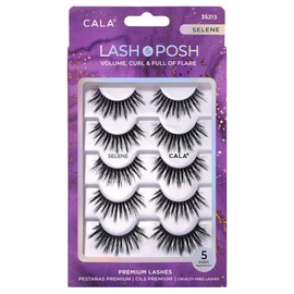 CALA - "Lash & Posh" pestañas postizas multidimensionales y ligeras (5 pares de pestañas, Selene)