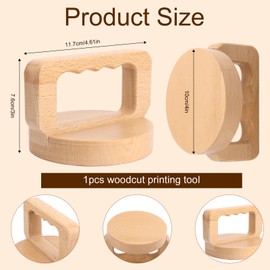 Wood Baren for Printmaking, Beech Block Printing Tool Printing Press Tool Hand Printing Tool Linoleum Block Printing Tool Carving Supplies for Block Painting Linocut DIY Crafts