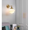 Pathson Vintage Wall Sconce Lamp with Milk White Glass Shade,