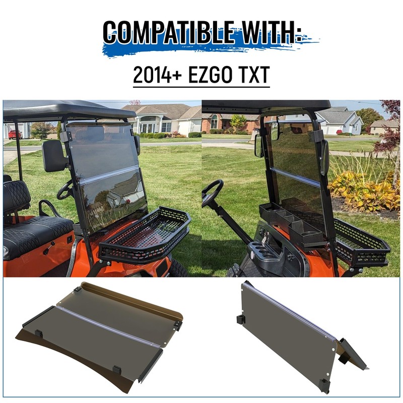 HECASA Tinted Windshield Compatible with 2014+ EZGO TXT Golf Cart
