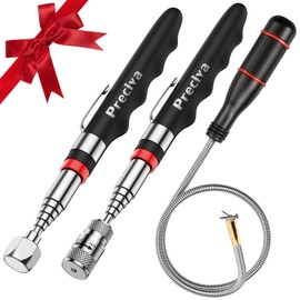 3PCS Magnetic Telescopic Pick-up Tool Kit,Preciva 16LB Magnetic Sticker Gadget，8LB LED Retractable Magnetic Pickup Tool，60CM 1LB Flexible Magnetic Pick Up Tools