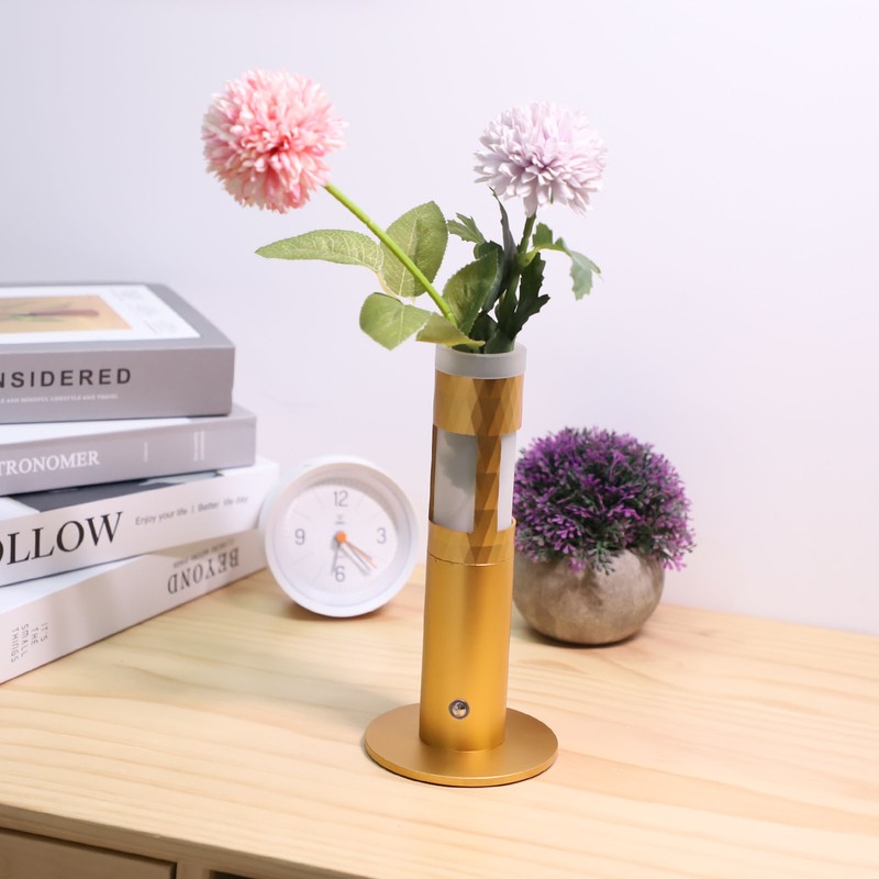 Vase Table Lamp Battery Powered USB Rechargeable Cordless Dimmable Flower
