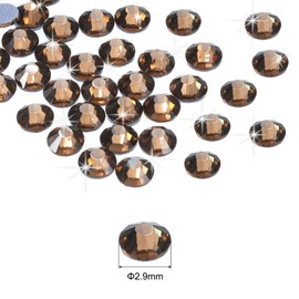 sourcing map 2880 Pcs Hotfix Rhinestones Flatback Crystal Glass Gems Art Rhinestones for Crafts Clothes DIY Decoration(SS10 2.9mm,Dark Gold)