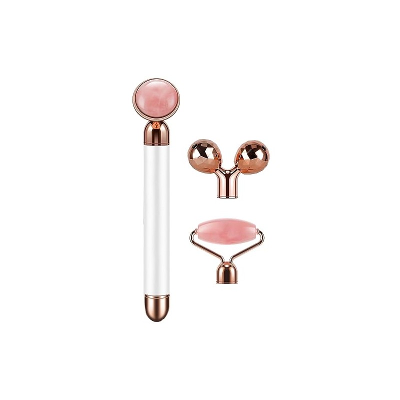 DANGSHAN 3-in-1 Electric Jade Roller 3D Roller Facial Roller &