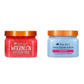 TREE HUT, Watermelon Shea Sugar Scrub, Exfoliante Corporal de Azúcar Natural con Manteca de Karité y Esencia de Sandía, 510 gramos  TREE HUT, Exotic  
