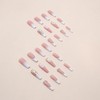 24 Pcs French Tip Press on Nails Long Coffin Fake