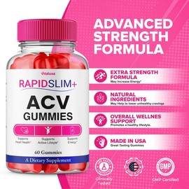 Vitaluxa Rapid Slim ACV Gummies, RapidSlim + ACV Gummies Dietary Supplement for Loss Support Wait All Natural Premium Keto+ACV Maximum Strength Blend, RapidSlimming Plus Advanced Formula Reviews (60 Gummies)