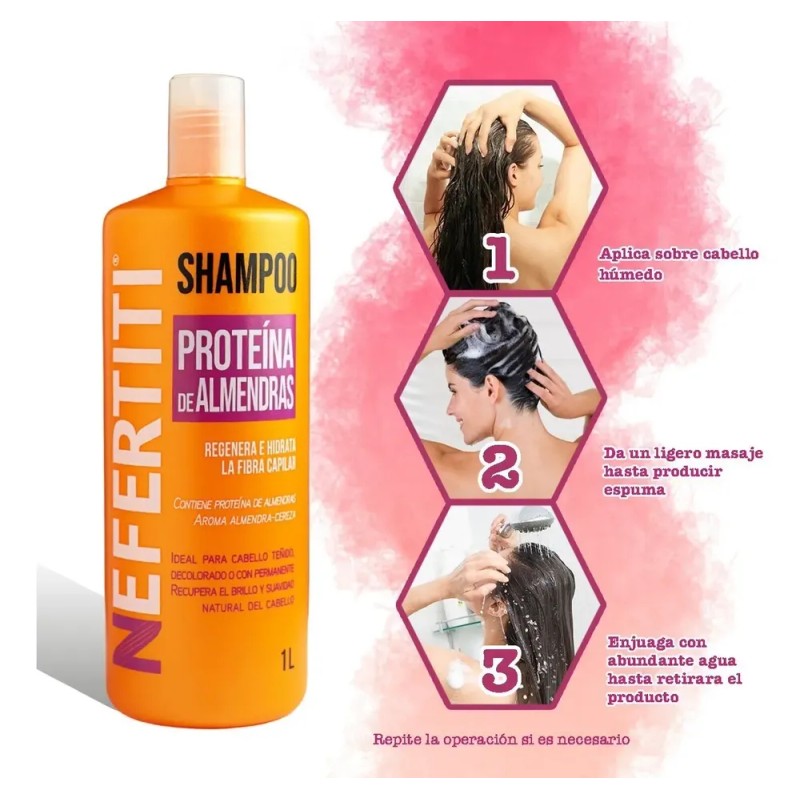 Shampoo Para Cabello Con Almendra Sin Parabenos 1l Nefertiti