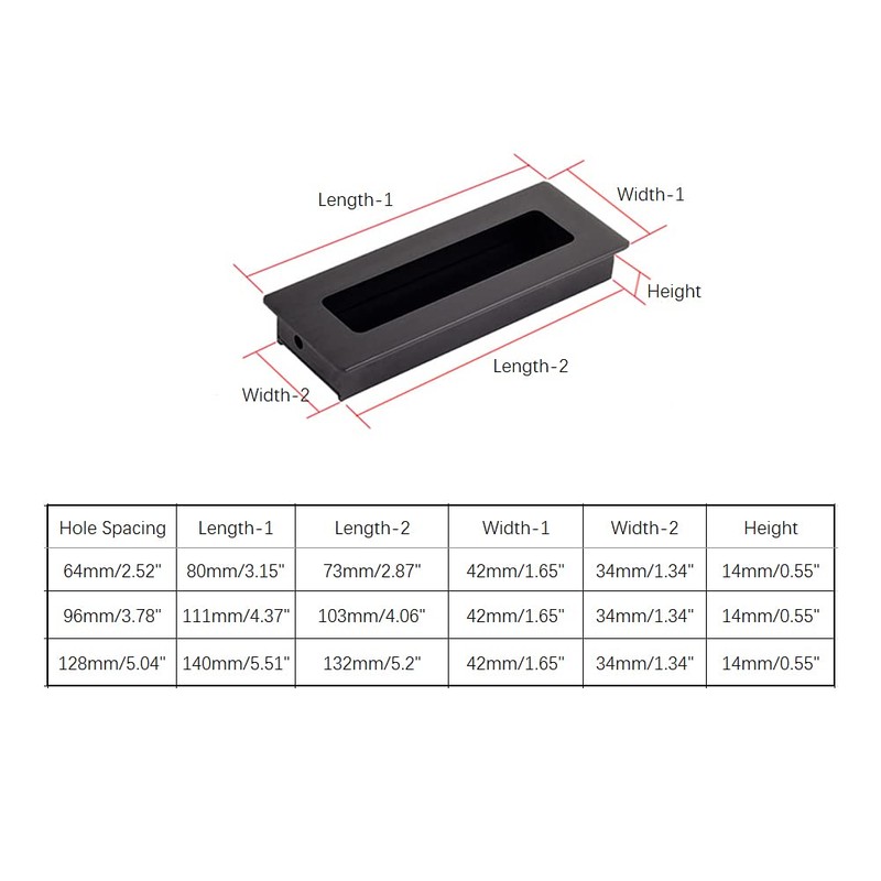 BOZONLI Pack of 4 Shell Handle Sliding Door Inlet Handle